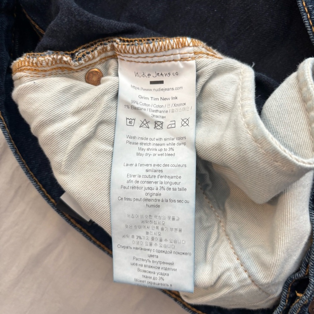Nudie Jeans Grim Tim New Ink Men’s 32x31 Blue Button Fly - Picture 9 of 13